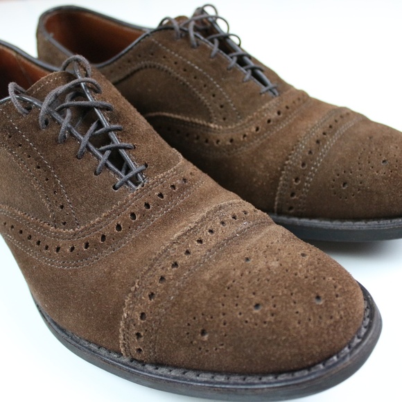 Allen Edmonds Cap Toe Oxford Suede Leather 9 D - Picture 4 of 8